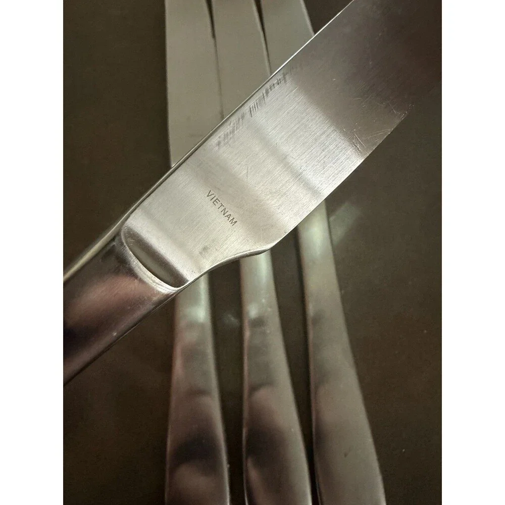 4 Robert Welch Meridian Satin 18/10 Stainless Steel Dinner Knives 10” In Length
